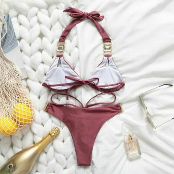 NWT- ROSE Colored Bikini - Picture 3 of 7